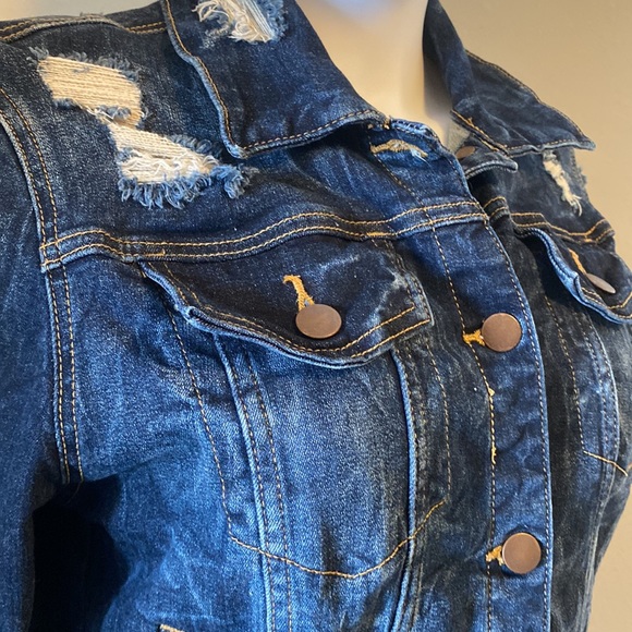 Fashion Nova Distressed Denim Jacket (L) - Picture 5 of 11